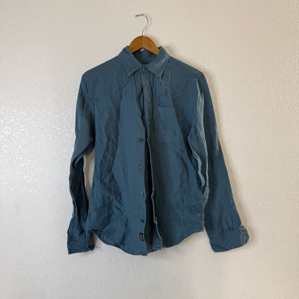 TODD SNYDER 100% Lenin Blue Long Sleeve Button Up Size X Small